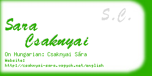 sara csaknyai business card